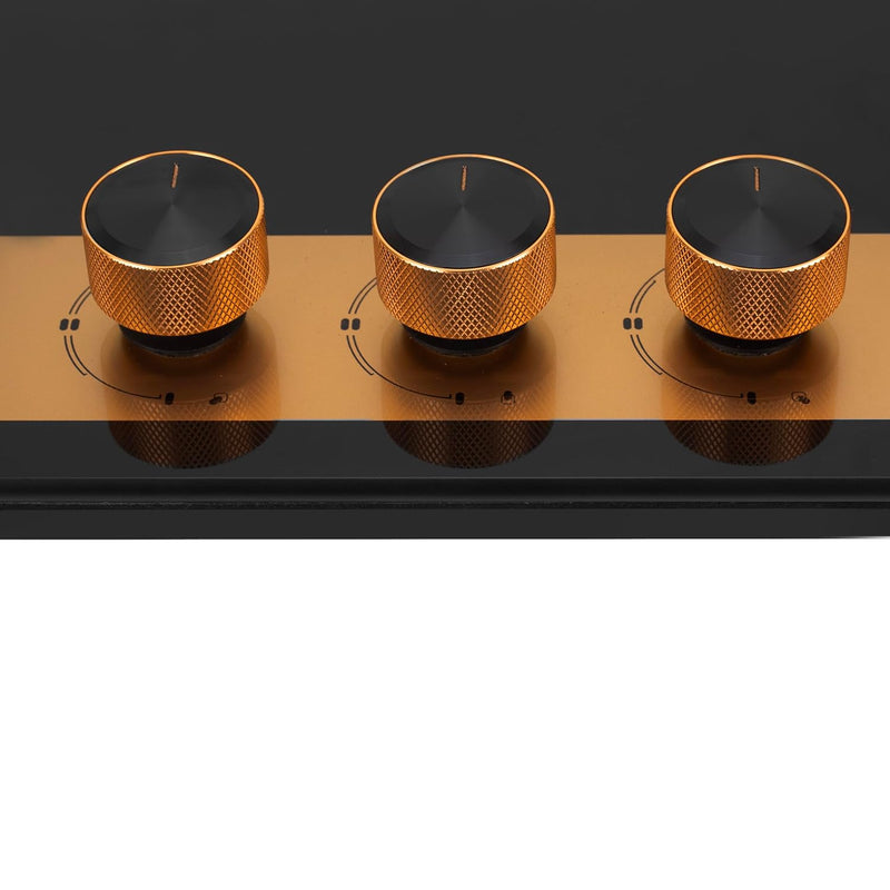 Faber 78cm 3Burner Gas Hob | Flame Failure Device | Cast Iron Pan Support | Metal Knobs | Dual Flame Burner | 8mm Toughe