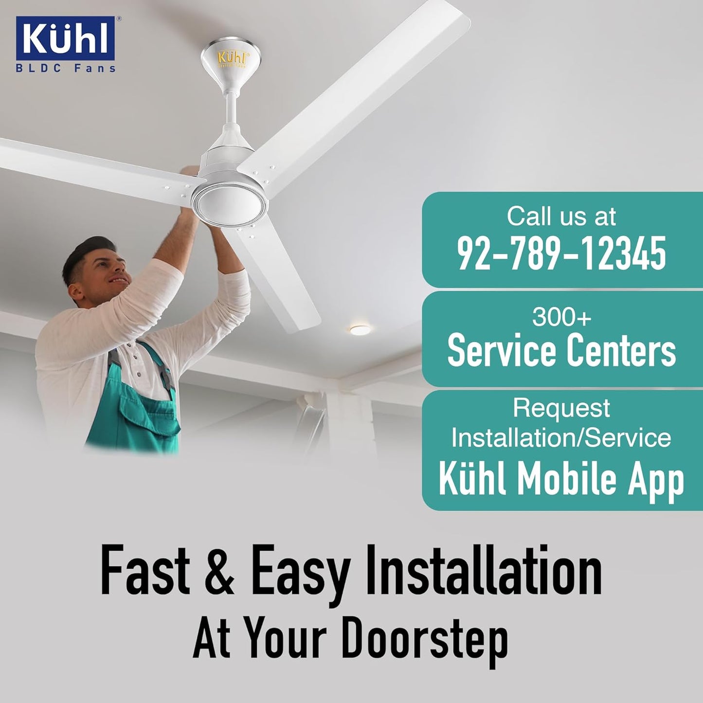 KUHL Arctis A4 1200MM 65% Stylish Power Saving BLDC Ceiling Fan with Remote | 29W | BEE 5 Star Rated & ISI Marked | High Air Flow | 5 Year Brand Warranty On Motor | White