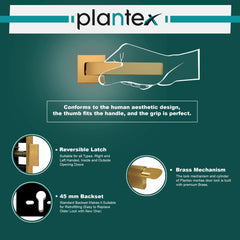 Plantex Triple Security Door Lock for Home/Main Door Lock Set with 3 Years of Warranty/Mortise Lock for Door with Brass Lock Body & Cylinder(7107 - Gold)-5