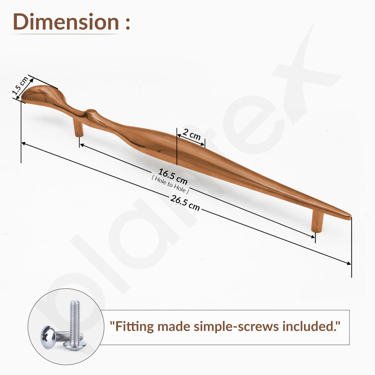 Plantex Cabinet Handle/Kitchen Cabinet Door Handle/Wardrobe/160 mm Cupboard Handle/Door Pull-Push Handle for Home/Office - Pack of 2 (Rose Gold) (Model APS-DTC-9136)-3