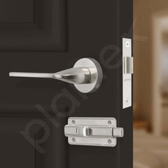 Plantex Brass Pearl Mortice Door Lock for Balcony and Bathroom Door Lock/Keyless Handle Set with Baby Latch (7060 - Matt Finish)-5