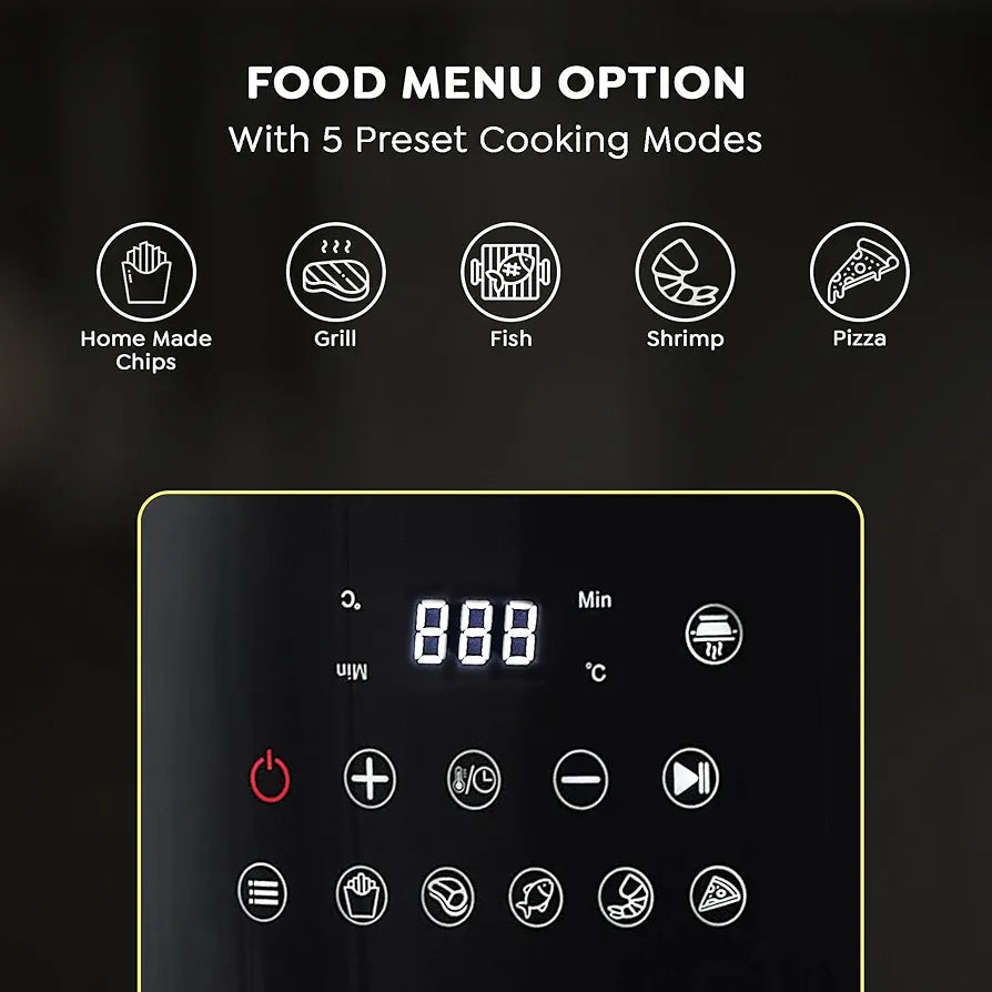 Prestige Air Flip All-In-One 4.5 Litre Air Fryer| Air Frying and Grilling with a Flip| 5 Preset Menu| Air Fryer Mode and Grill Mode|360 View Glass Air Fryer Basket