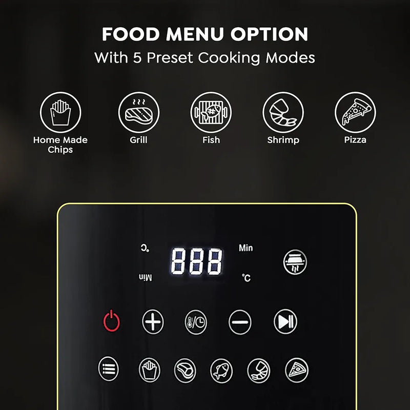 Prestige Air Flip All-In-One 4.5 Litre Air Fryer| Air Frying and Grilling with a Flip| 5 Preset Menu| Air Fryer Mode and Grill Mode|360 View Glass Air Fryer Basket