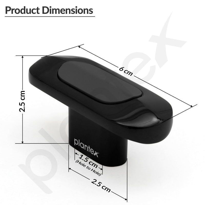 Plantex Knobs for Drawer/Drawer Knobs/Oval Knob for Cabinets/Drawer Handle/Pull-Push Knob for Kitchen/Bedroom Drawers - Pack of 6 (SH-432, DC-Black & Z-Black)-2