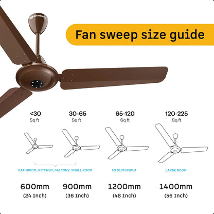 atomberg Efficio Alpha 1200mm BLDC Ceiling Fan with Remote Control | BEE 5 star Rated Energy Efficient Ceiling Fan | High Air Delivery with LED Indicators | 2 Year Warranty (Gloss Brown)