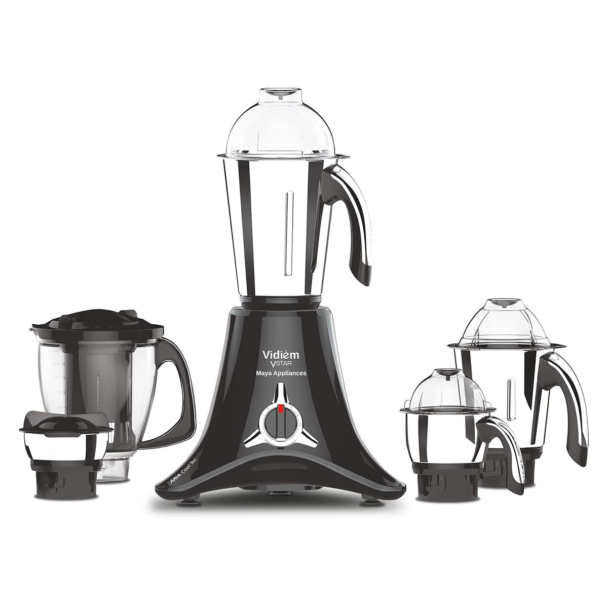 Vidiem Mixer Grinder 618 A VSTAR 1000 watt (Black) with 3 Leakproof Jars & 1 Juicer Mixer Grinder | self-lock for wet & 