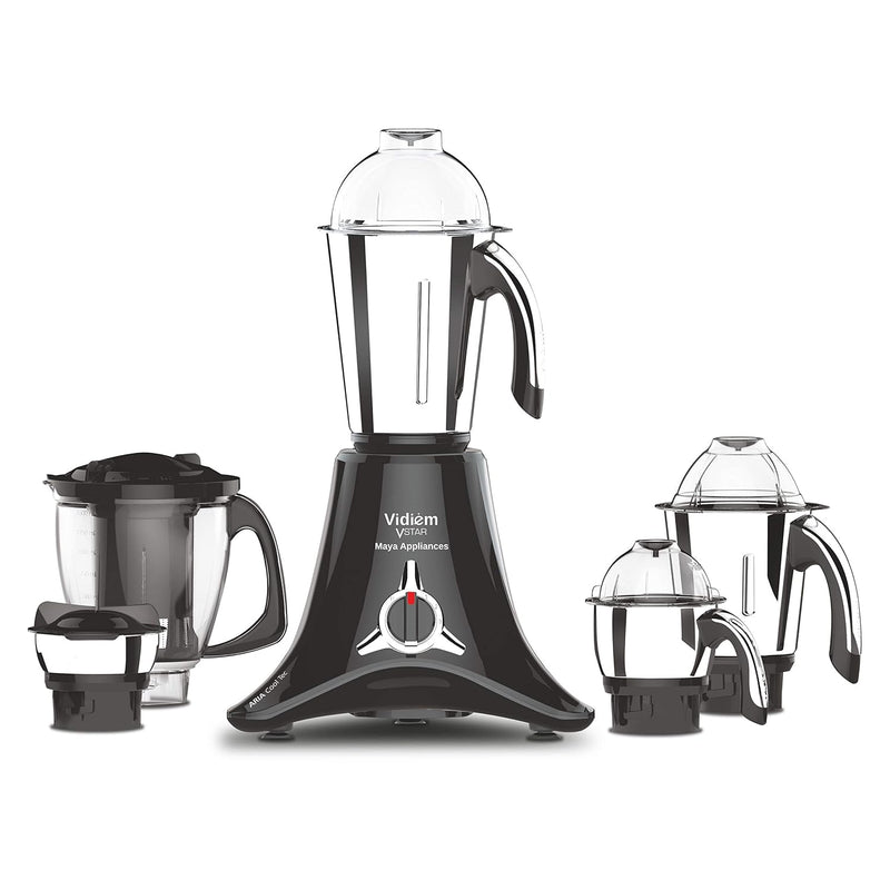 Vidiem Mixer Grinder 618 A VSTAR 1000 watt (Black) with 3 Leakproof Jars & 1 Juicer Mixer Grinder | self-lock for wet & 
