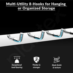 Plantex Wall Hooks for Hanging Cloth/Stainless Steel Towel Hangers/Bathroom Robe Hooks/Door Hangers/Wall Hook Rack/Hook Rail for Hanging Keys - 6 Hooks (Pack of 2, Chrome)-4