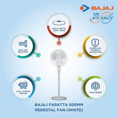 Bajaj Farrata Neo 500 mm High Speed Pedestal Fan (Grey)-2