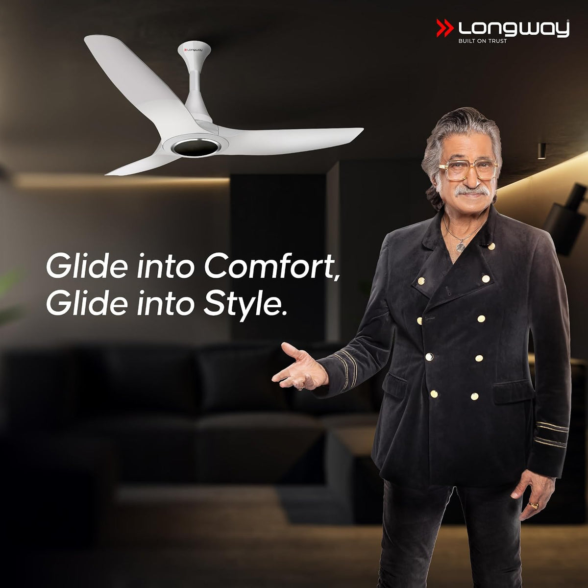 LONGWAY Glideon 1200 mm BLDC Ceiling Fan with Remote