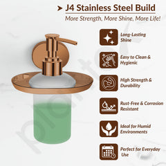 Plantex J4 Stainless Steel Liquid Soap Dispenser/Shampoo Dispenser for Wash Basin/Hand Wash Dispenser Wall Mounted/Bathroom Accessories (PVD Rose Gold Finish) Onix-2