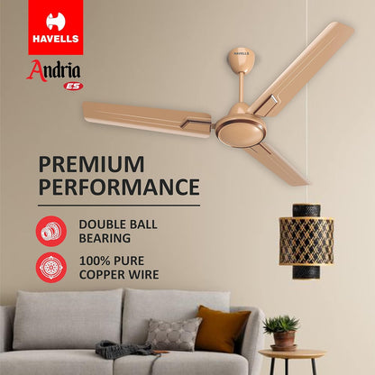 Havells 1200Mm Andria Energy Saving Ceiling Fan (4.2 stars, Quartz, Pack Of 2),White
