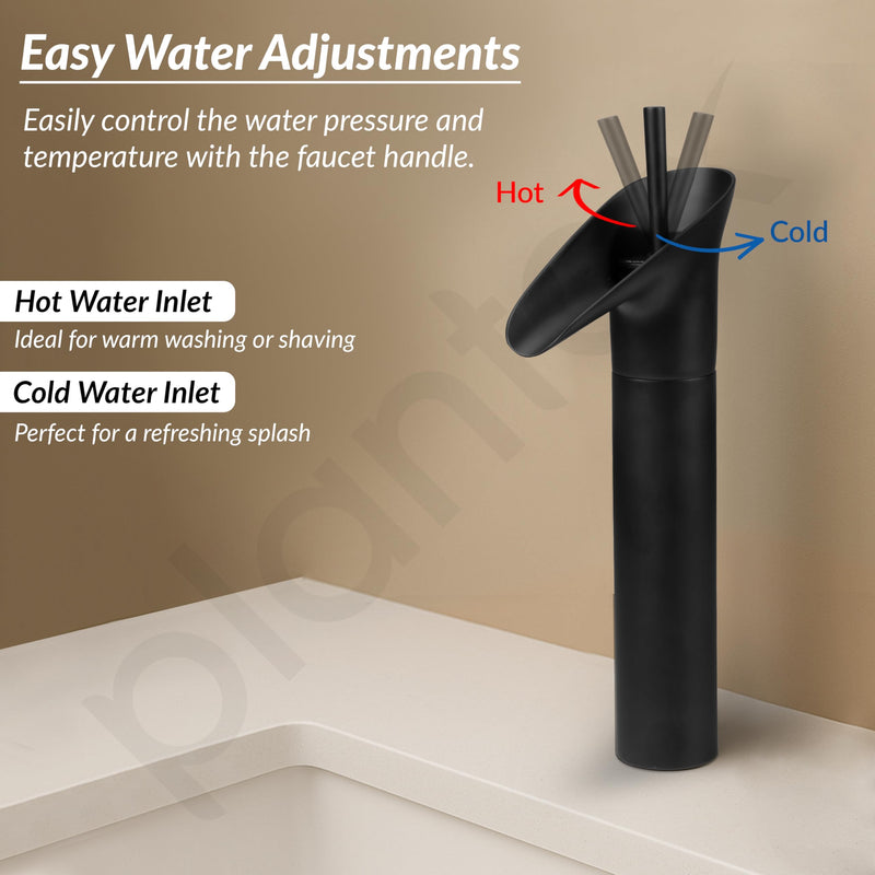 Plantex Pure Brass Pillar Tap/Wash Basin Mixer Tap Hot and Cold/Single Lever Water Tap/Pillar Cock for Basin-(8307-Black)-3