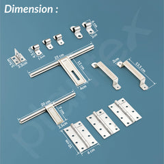 Plantex Stainless Steel Door Kit for Bathroom/Door Hardware/Accessories/3 Hinges/10 inch Al-Drop/8 inch Latch/8 inch 2 Handles - Pack of 1 (APS-1320, Chrome)-3
