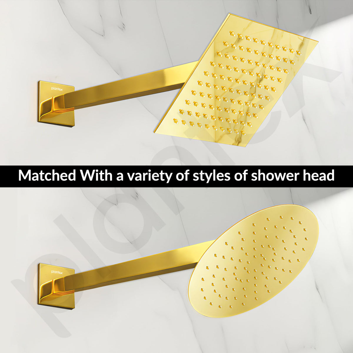 Plantex 18-Inch Shower Arm for Overhead Shower/Stainless Steel Shower Pipe/Wall Mount Bathroom Fitting with ‚1⁄2-Inch Thread - Pack of 1 (Gold)-5