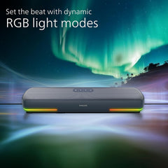 Philips TAB4120BL/94 Wireless Bluetooth Soundbar, 20W, 8H Playtime, Bluetooth 5.1, TWS Mode, RGB Light
