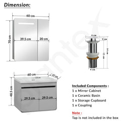 Plantex Plywood Vanity for Bathroom/Square Cabinet with Wash Basin and Mirror/Bathroom Organizer for Home - (NZBC-40)-5