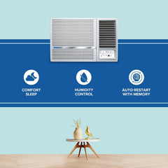 Blue Star 1 Ton 2 Star, New Star Rated, Window AC (Copper, 2 Way Swing, Multi Sensors, Blue Fins, Self Diagnosis, WFA312LXU, White)