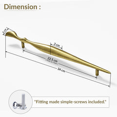 Plantex Cabinet Handle/224mm Handle for Cabinet/Furniture/Door Pull-Push Handle for Home/Office - Pack of 1 (Brass Antique) (Model APS-DTC-9136)-3