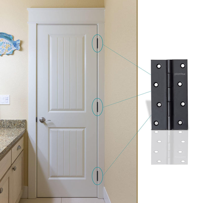 Plantex Door Hinges 4 inch x 14 Gauge/1.8 mm Thickness Home/Office/Hotel/Door Hinges for Main Door/Kabza for Bedroom/Kitchen/Bathroom/Window/Soft Movement Hinge- Pack of 24 (Black)-5