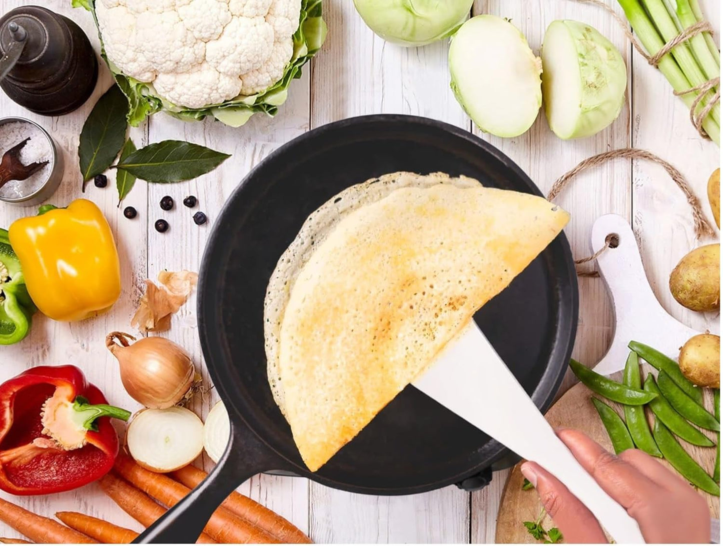 Dynore Stainless Steel Andhra Palta/Turners for Dosa/Uttapam/Roti/Paratha Size-31 Cm- (Pack of 2)