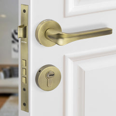 Plantex Main Door Lock/Mortise Lock for Door with 3 Years of Warranty - Robust Door Lock for Home with Brass Lock Body & Cylinder(064- Brass Antique Finish)-1