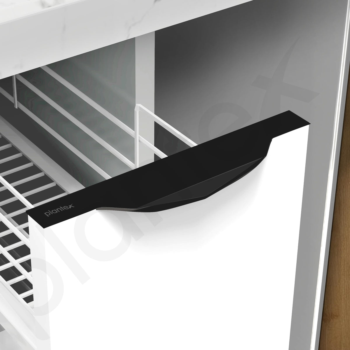 Plantex Profile Handle for Kitchen Cabinet/8 Inch Aluminium Drawer Profile Handle/Wardrobe Pull Handle for Home/Office/Hotel - Pack of 2 (Black) (Model APS-PF-1002)-5
