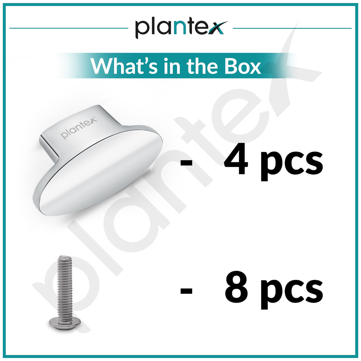 Plantex Knobs for Drawer/Cabinets Knobs/Pull-Push Knobs for Kitchen/Bedroom/Drawer - Pack of 4 (Oval, Chrome)-4