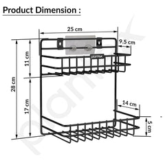 Plantex Self Adhesive Detergent Rack/GI Steel Bathroom Multipurpose Detergent Holder/Bathroom Shelf/Storage Rack/Bathroom Accessories (Powder Coated)-3
