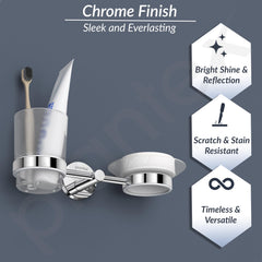 Plantex 304 Grade Stainless Steel Soap and Brush Holder Stand for Bathroom and Wash Basin/Bathroom Accessories - Oreo (Chrome)-5