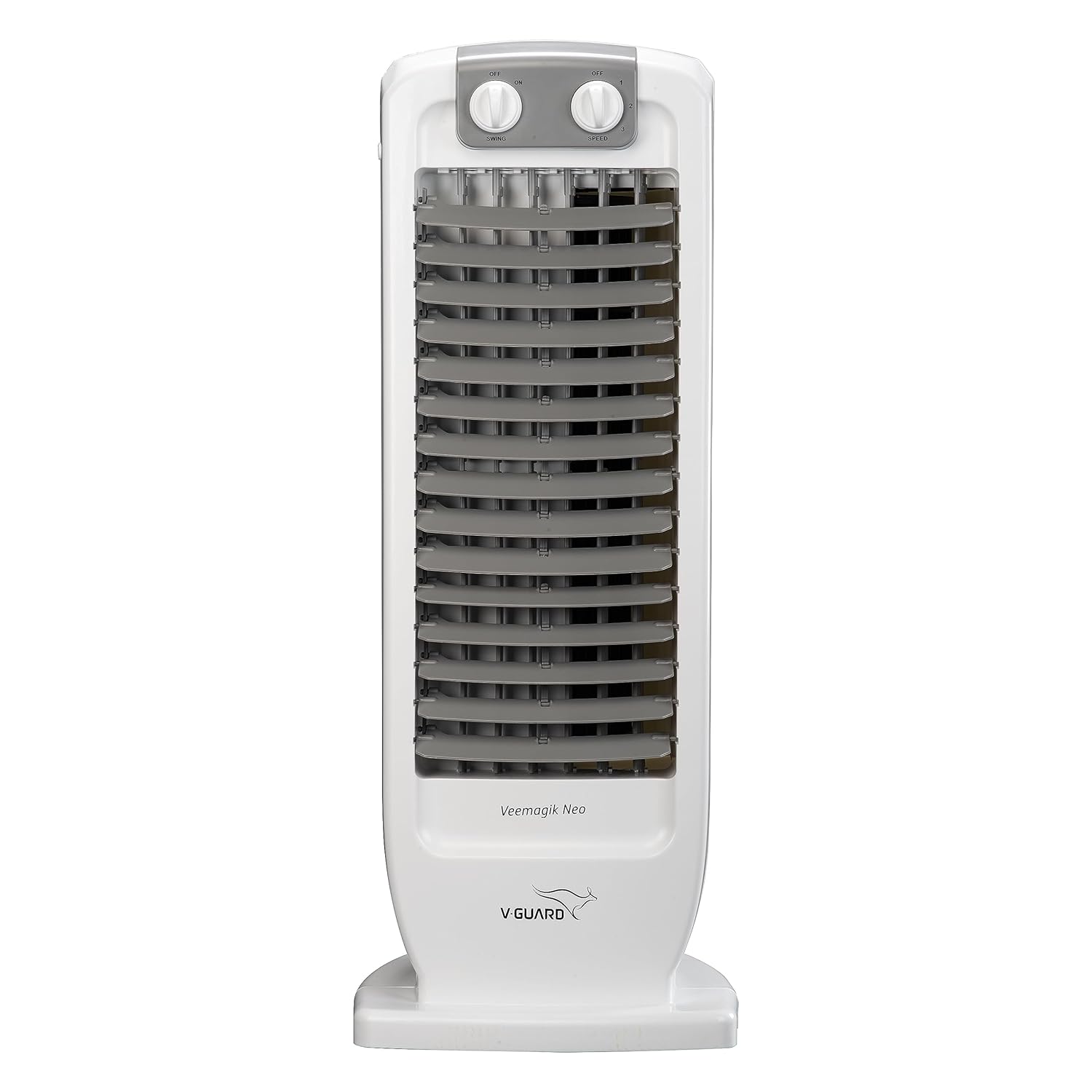 V-Guard Veemagik Neo 17 (43.5cm) Tower Fan | 1300 RPM | 2401 CFM Air Flow | (Grey White) | 18-Months Warranty