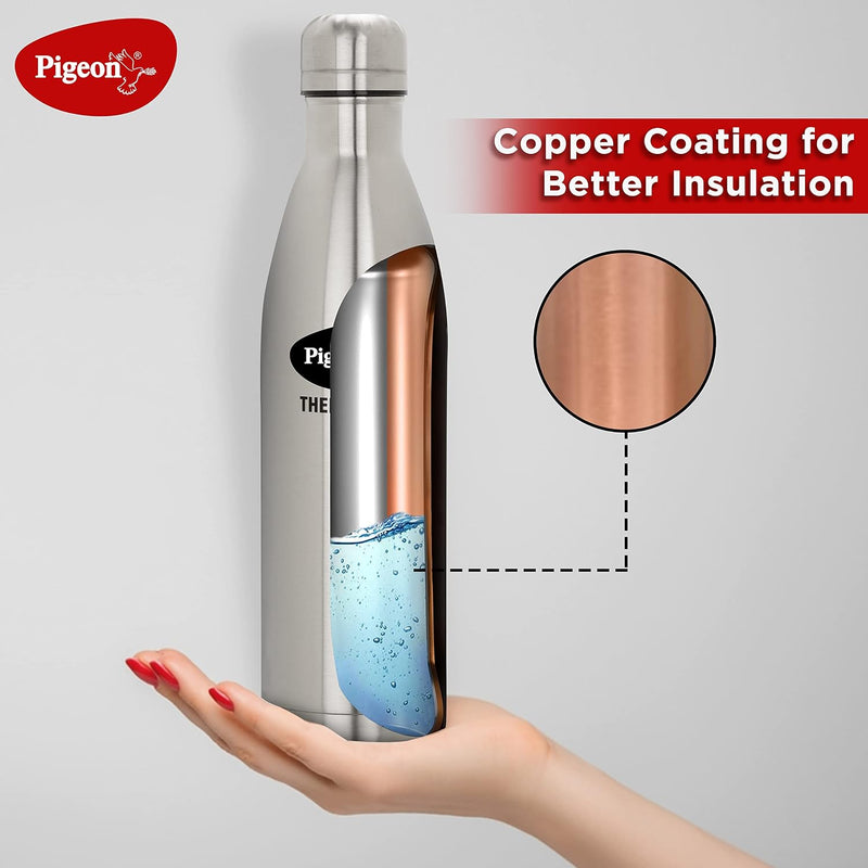 Pigeon by Stovekraft Aqua Therminox Stainless Steel Vaccum Insulated Water Bottle with Copper Coating Inside for Better 