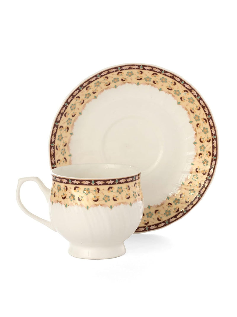 Clay Craft The Karina Fine Ceramic Tea Set of 15 Offers Elegance, Durability, and functionality