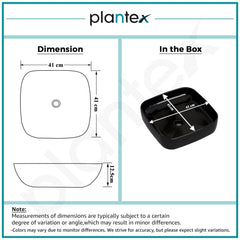 Plantex Premium Ceramic Tabletop Washbasin/Black Countertop Wash Basin/Tabletop Basin for Bathroom/Small Wash Basin (16 x 16 x 5 Inch)-2