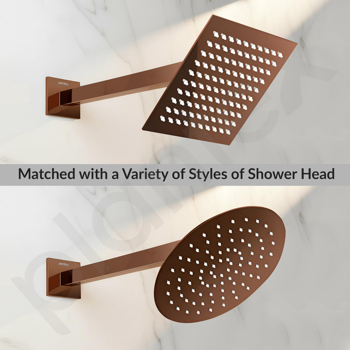 Plantex 9-Inch Shower Arm for Overhead Shower/Stainless Steel Shower Pipe/Wall Mount Bathroom Fitting with 1⁄2-Inch Thread - Pack of 1 (Rose Gold)-5