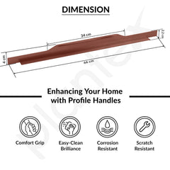 Plantex Profile Handle for Kitchen Cabinet/26 Inch Aluminium Drawer Profile Handle/Wardrobe Pull Handle for Home/Office/Hotel - Pack of 1 (Rose Gold) (Model APS-PF-1002)-3