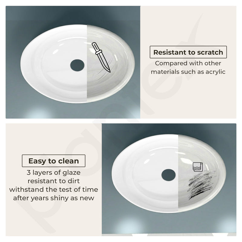 Plantex Ceramic Basin/Wash Basin for Bathroom/Tabletop Wash Basin/Bathroom Basin (Cadiz, White)-3