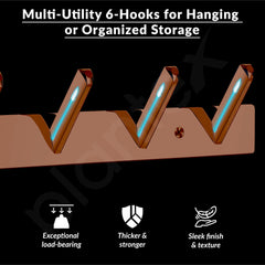 Plantex Wall Hooks for Hanging Cloth/Stainless Steel Towel Hangers/Bathroom Robe Hooks/Door Hangers/Square Wall Hook/Hook Rail for Hanging Keys - 6 Hooks (Pack of 3, PVD Rose Gold)-4