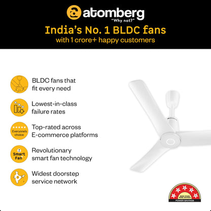 atomberg Aris Contour Smart 1200mm Voice Controlled BLDC Ceiling Fan with Remote |BEE 5 Star| Best-in-class Air Flow | Silent Operation| Designer Fan | Free Installation | 5 Year Warranty |Umber Brown