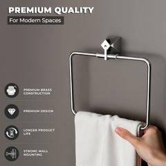 Plantex Towel Ring for Bathroom/Pure Brass Towel Holder/Towel Stand/Hanger/Bathroom Accessories - Pack of 1 (APS-ASC-05, Chrome)-3