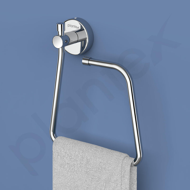 Plantex Stainless Steel Towel Ring for Bathroom/Napkin-Towel Hanger/Wash Basin/Bathroom Accessories - (Chrome-Rectangle) - Pack of 3-5