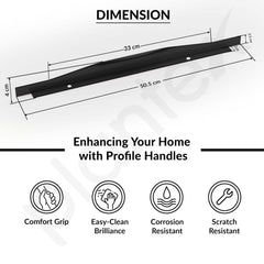 Plantex Profile Handle for Kitchen Cabinet/20 Inch Aluminium Drawer Profile Handle/Wardrobe Pull Handle for Home/Office/Hotel - Pack of 1 (Black) (Model APS-PF-1001)-3