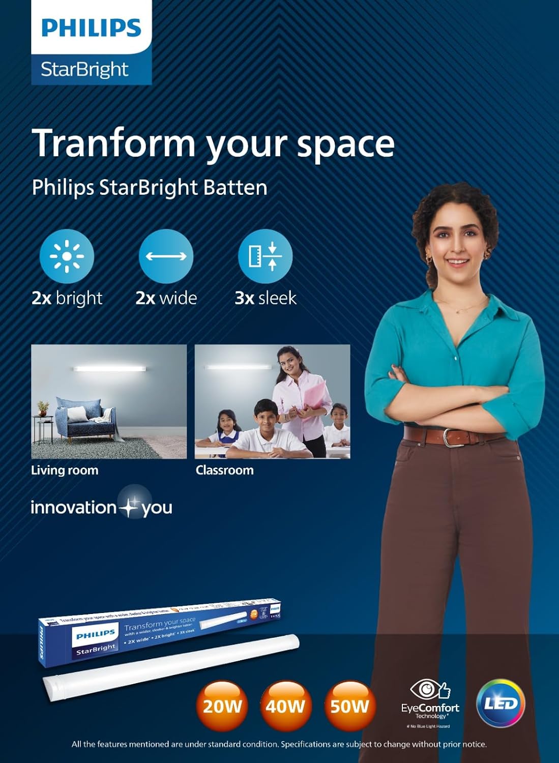 Philips 50-watt LED Batten/Tubelight