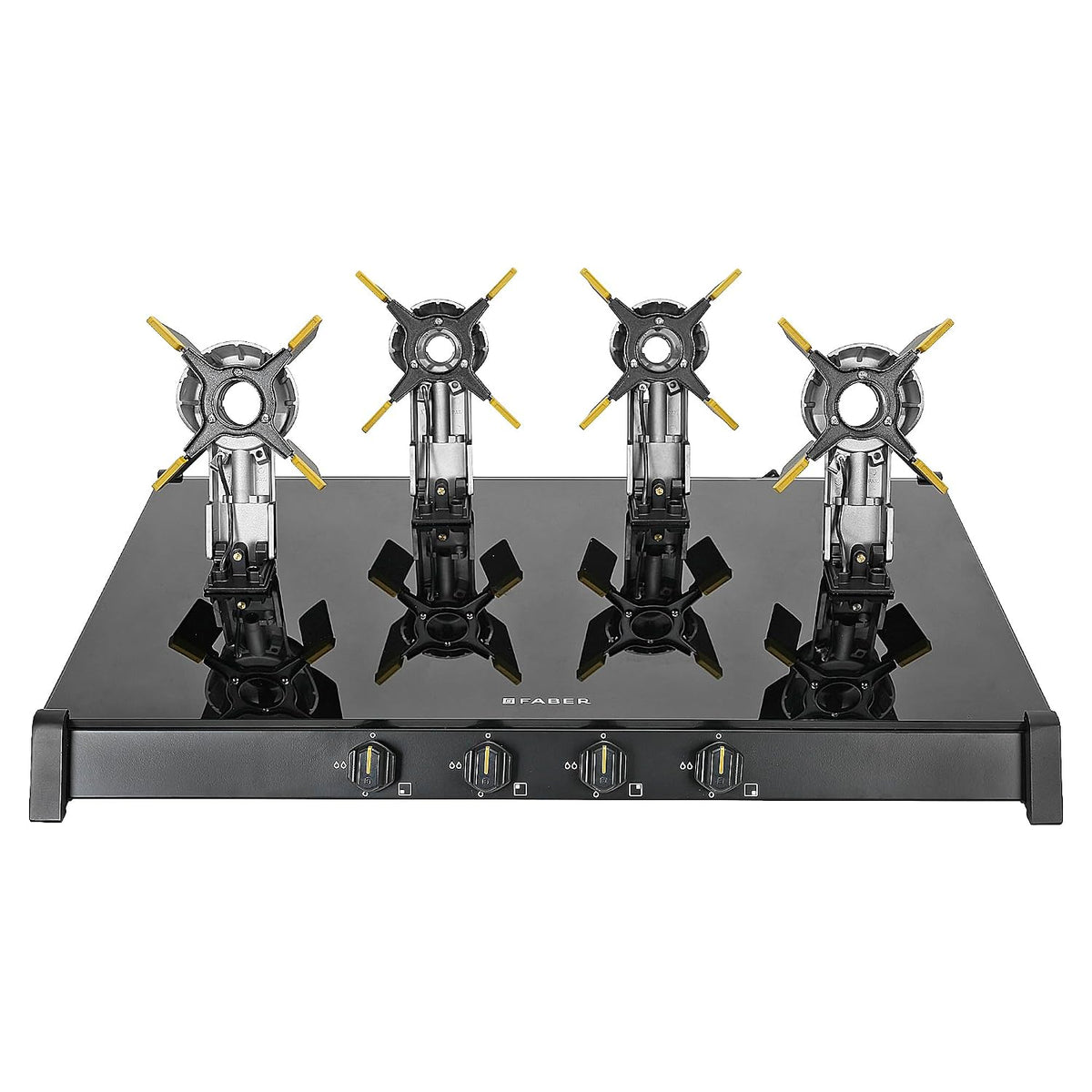 Faber Liftable Burners Freestanding Cooktop | Genius 804 AI BK | 80cm Width | Brass Burners | Manual Ignition | ABS Knob