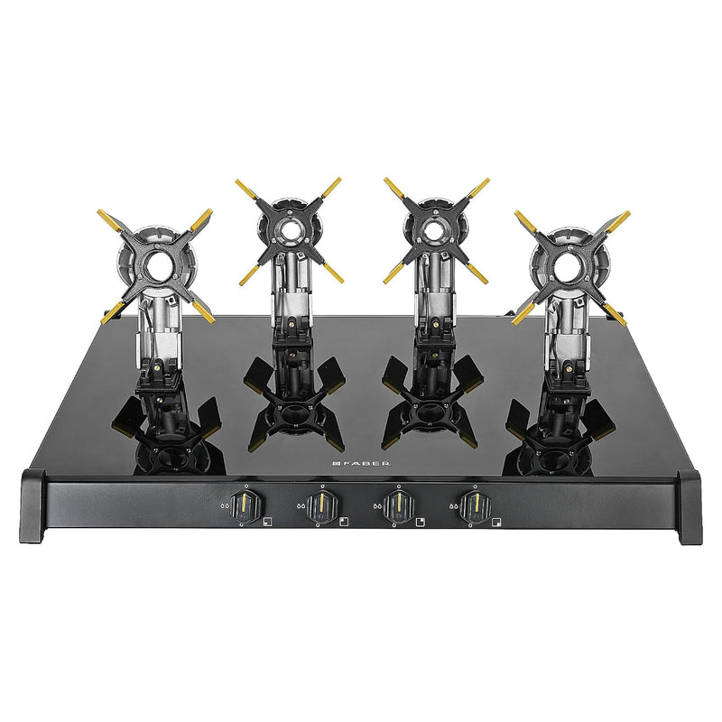 Faber Liftable Burners Freestanding Cooktop | Genius 804 AI BK | 80cm Width | Brass Burners | Manual Ignition | ABS Knob