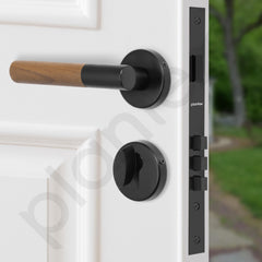 Plantex Main Door Lock/Mortise Lock for Door with 3 Years of Warranty - Robust Door Lock for Home with Brass Lock Body & Cylinder (Black & Wood Finish)-3