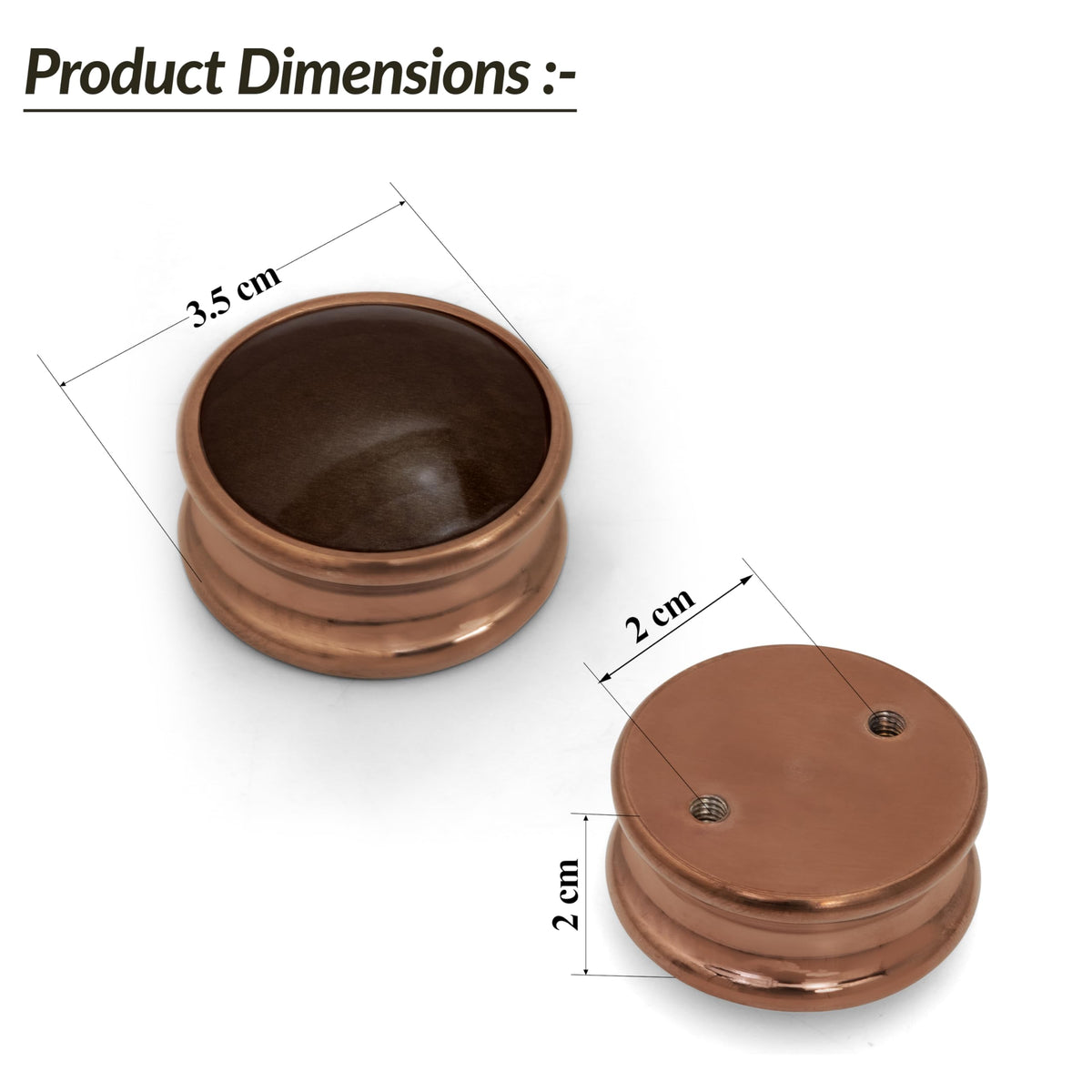 Plantex Knobs for Drawers/Drawer Knobs/Round Knob for Cabinets/Pull-Push Knob for Kitchen/Bedroom Drawer - Pack of 4 (Rose Gold) (Model APS-DTK-202)-6