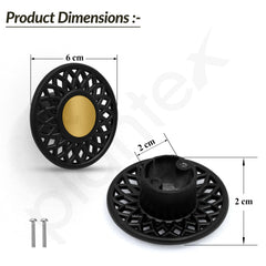 Plantex Drawer Knob/Cabinet Knobs/Round Knobs for Cabinet/Pull-Push Knobs for Kitchen/Bedroom Drawer - Pack of 6 (Black) - Zinc-6