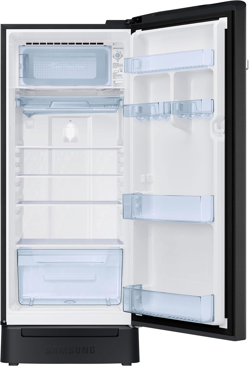 Samsung 215 L, 3 Star, Digital Inverter, Direct-Cool Single Door Refrigerator (RR23D2H23BX/HL, Luxe Black, Base Stand Drawer)-5