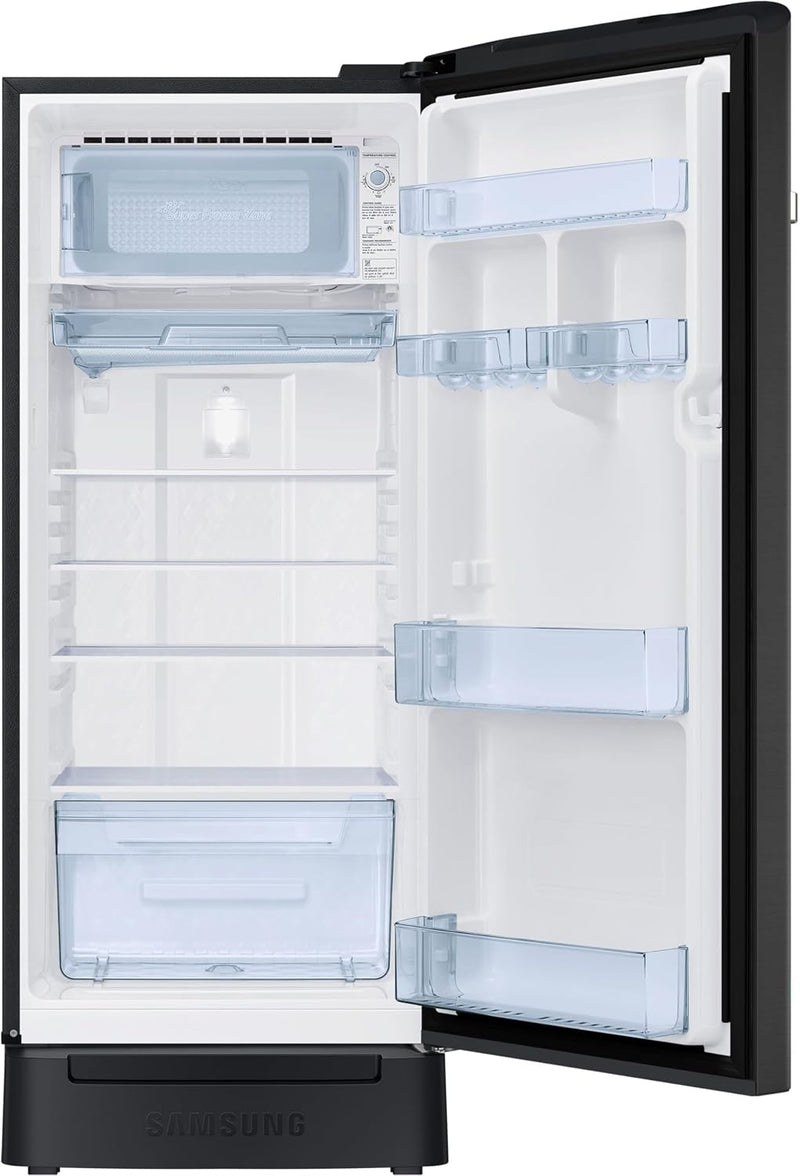 Samsung 215 L, 3 Star, Digital Inverter, Direct-Cool Single Door Refrigerator (RR23D2H23BX/HL, Luxe Black, Base Stand Drawer)-5
